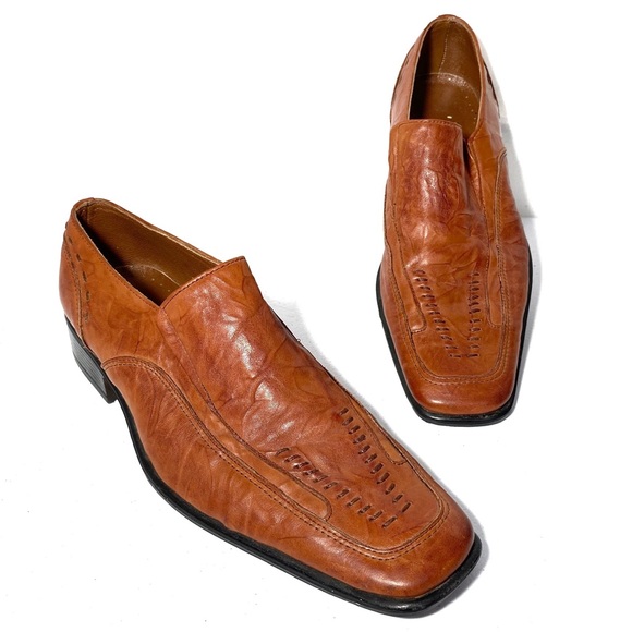 3/$10 Foremost Dress Shoes 7 (40) Brown Leather - Picture 3 of 10